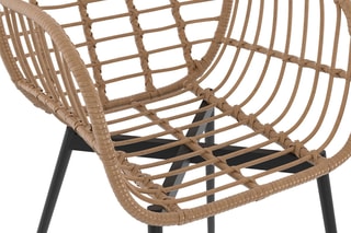 2 fauteuils Cuba - Imitation rotin et noir