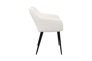 2 fauteuils Louna - Blanc et noir - Tissu bouclette