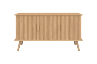 Buffet 3 portes Albane - Imitation bois et naturel
