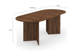 Table à manger extensible Gabin - 160/200 x 90 x 75 cm