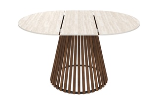 Table à manger ronde extensible Camélia - 110/150 x 110 x 75 cm