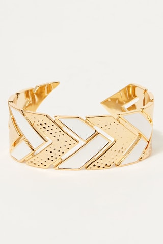 Pulseira aberta Pontos Dourado e branco  