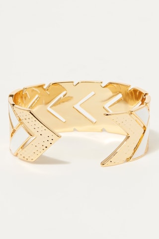 Pulseira aberta Pontos Dourado e branco  