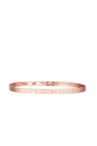 Pulseira Life is beautiful Dourado-rosa