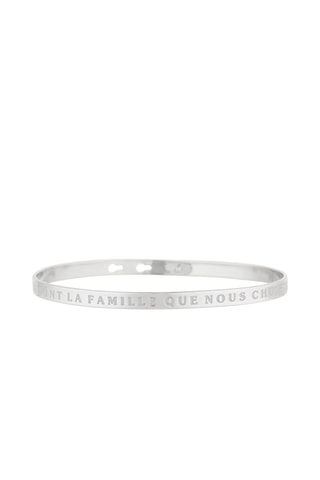 Pulseira rígida “Les amis sont la famille que nous choisissions”- Prateado
