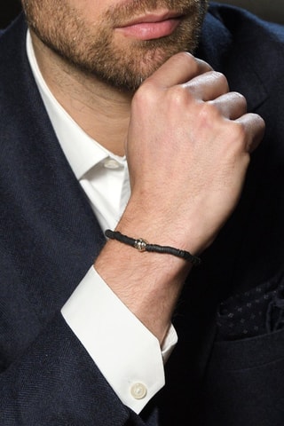 Pulseira Smoky Preto e prateado