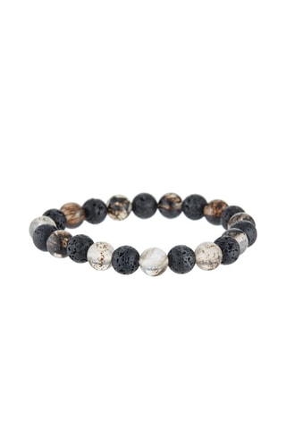 Pulseira Lava Pedra lava - Preto e castanho