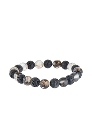 Pulseira Lava Pedra lava - Preto e castanho