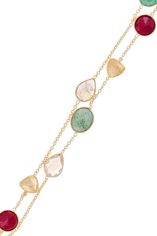 Pulseira Théa Aventurinas, labradorites e rubis