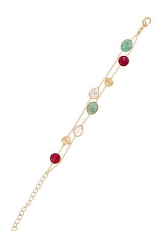 Pulseira Théa Aventurinas, labradorites e rubis