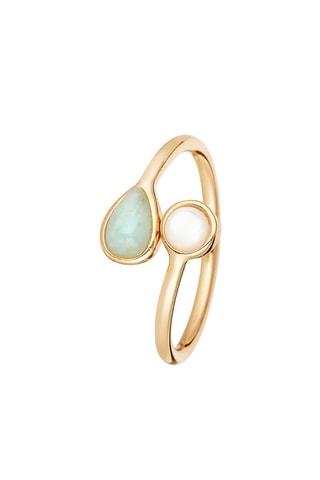 Anel Mina Amazonite e madrepérola