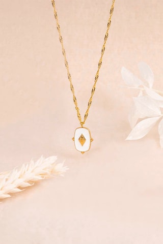 Colar Raika Dourado e branco