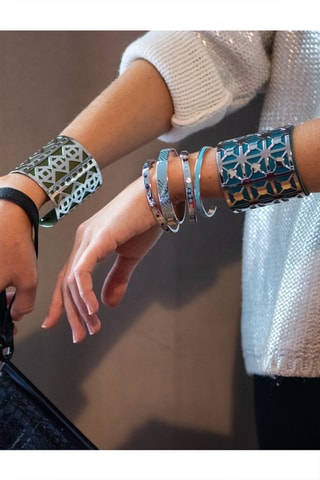 Pulseira aberta Nete Azul-pato   