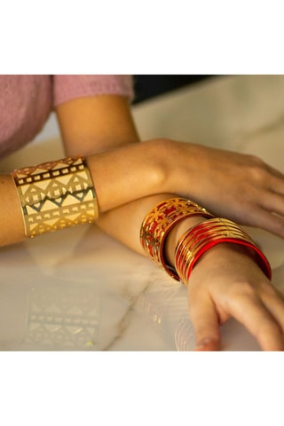 Pulseira aberta Damia  Vermelho   