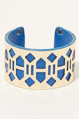 Pulseira aberta Acheron Dourado e azul-real 