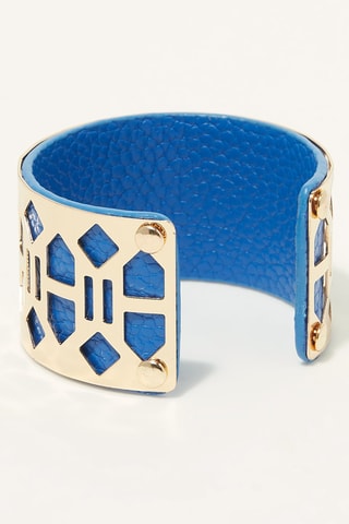 Pulseira aberta Acheron Dourado e azul-real 