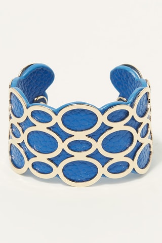 Pulseira aberta Aede Dourado e azul-real 