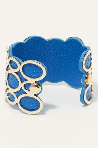 Pulseira aberta Aede Dourado e azul-real 