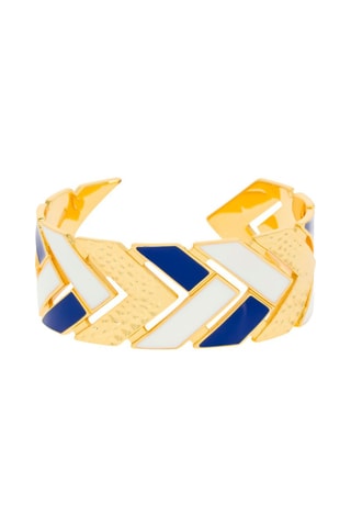 Pulseira aberta Pontos  Dourado e azul-escuro