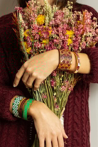 Pulseira aberta Acheron  Bordô   