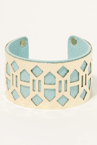 Pulseira aberta Acheron Dourado e verde-água 