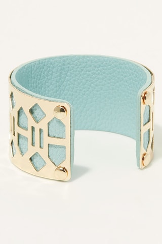Pulseira aberta Acheron Dourado e verde-água 