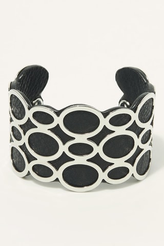 Pulseira aberta Aede Prateado e preto  