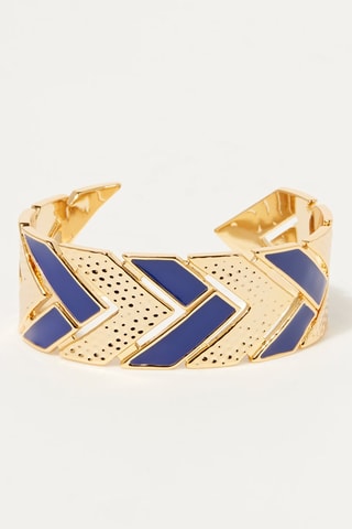 Pulseira aberta Pontos Dourado e azul  