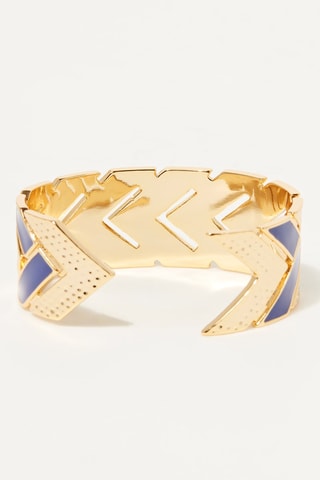 Pulseira aberta Pontos Dourado e azul  