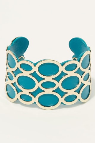 Pulseira aberta Aedeouverte br>Doré et turquoise 