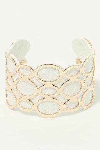 Pulseira aberta Aede Dourado e branco  