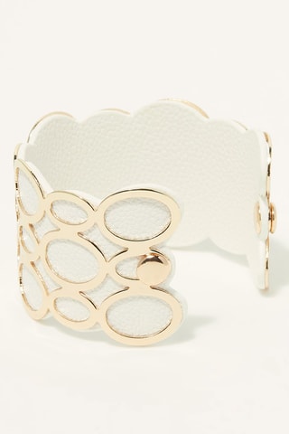 Pulseira aberta Aede Dourado e branco  