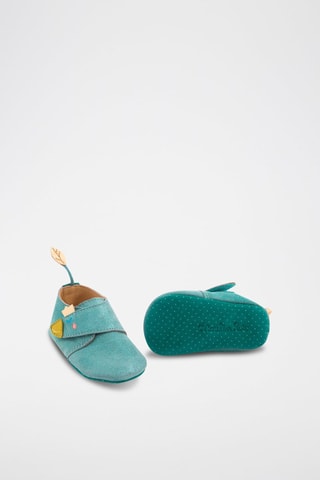 Chaussons en nubuck oie Le voyage d'Olga  - Turquoise - De 0 à 6 mois