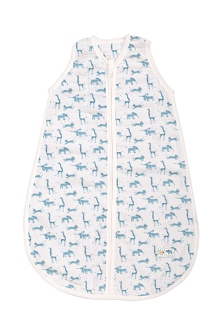 Gigoteuse été animaux Sous mon baobab - Blanc et bleu - 70 cm