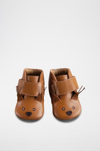 Chaussons en cuir Pomme des bois - Camel - 6/12 mois