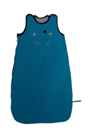 Gigoteuse en lin Les Moustaches - Bleu pétrole - 70 cm - TOG 3