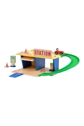 Station service en bois massif Dans la ville - Dès 3 ans