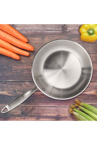 3 poêles en acier inoxydable Gourmet - 24/28/32 cm