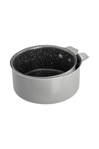 2 casseroles en acier inoxydable et 1 manche amovible Studio Gris - 16 et 18 cm