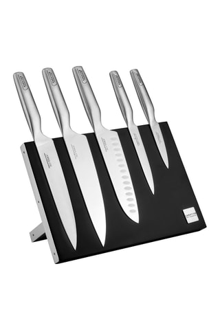 Bloc de 5 couteaux en acier inoxydable Magnétique