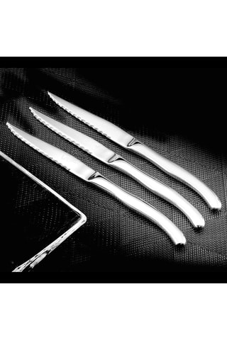 6 couteaux à steak en acier inoxydable Virgule