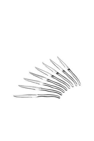 6 couteaux à steak en acier inoxydable Virgule