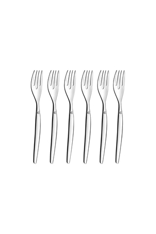 6 fourchettes à gâteau en acier inoxydable 13/0 Jet Miroir 