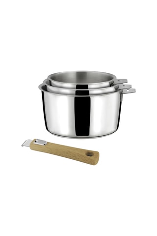 3 casseroles en acier inoxydable - 16/18/20 cm - 1,5 l