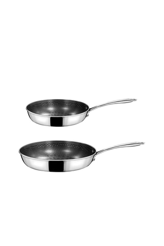 2 poêles en acier inoxydable - 24/28 cm