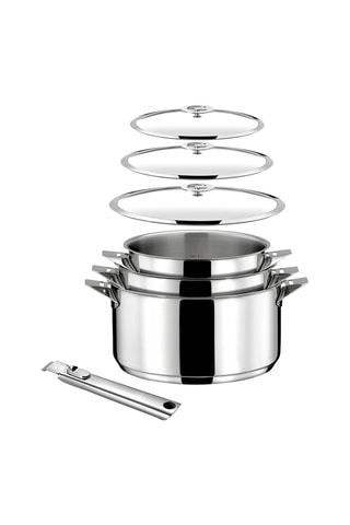 Batterie de cuisine en acier inoxydable - 7 pièces