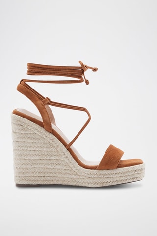 Nubuck Sandalen met Sleehak Jaraya - Camel
