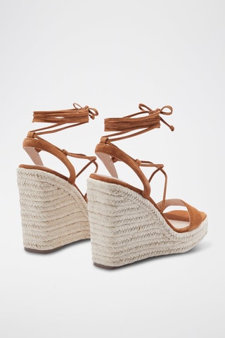 Nubuck Sandalen met Sleehak Jaraya - Camel
