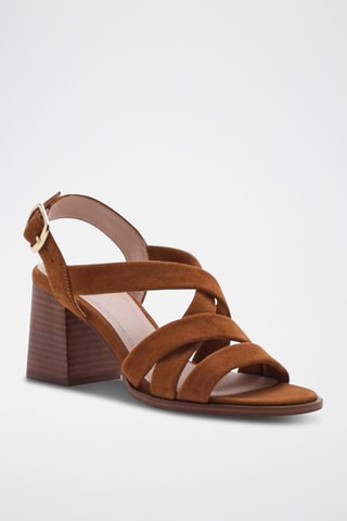 Nubuck Sandalen met Hak Javine - Camel