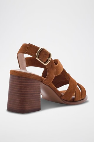 Nubuck Sandalen met Hak Javine - Camel